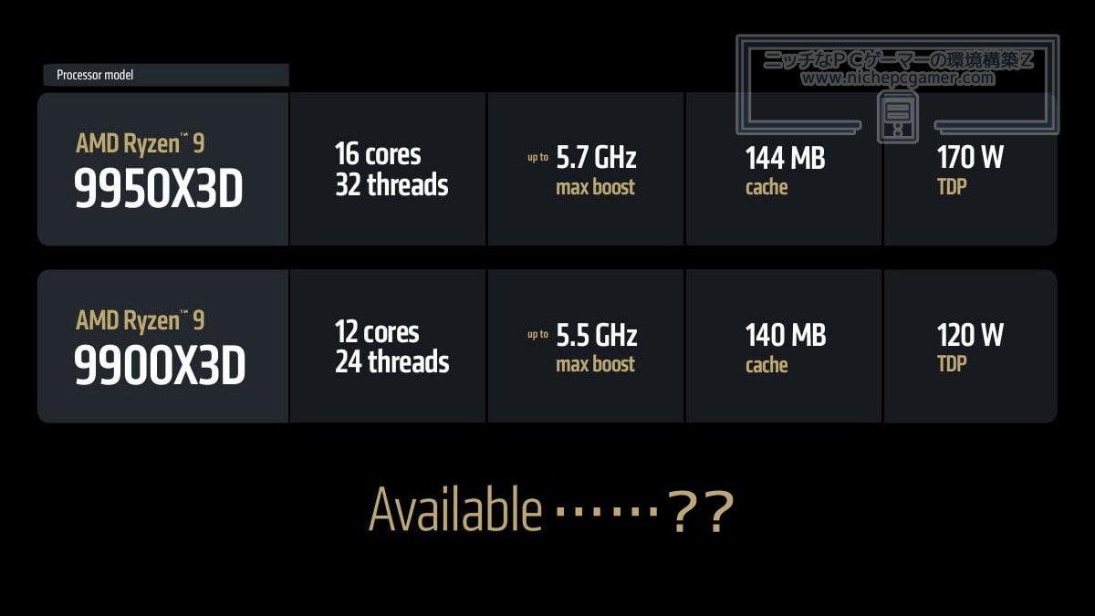 Ryzen 9 9950X3D＆Ryzen 9 9900X3D